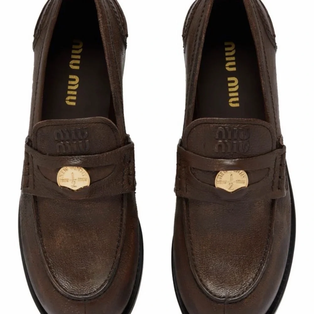 Miu Miu Calfskin penny loafers 38 cocoa brown - Picture 9 of 9